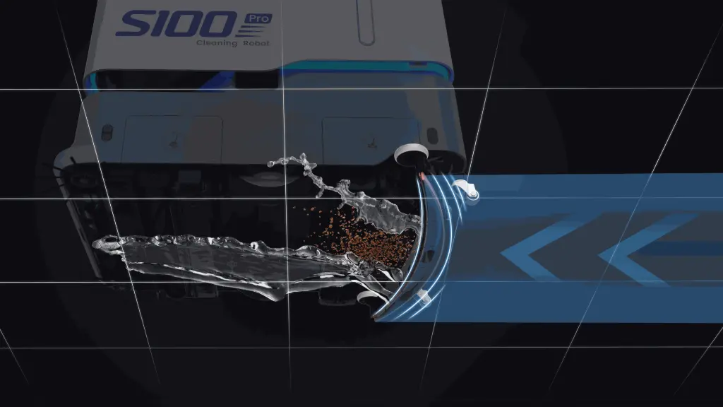 S100 Pro R with suction squeegee for effective water and debris removal