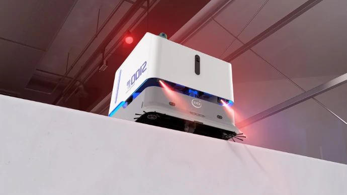 Sveabot S100 Pro R cleaning robot with edge sensing feature