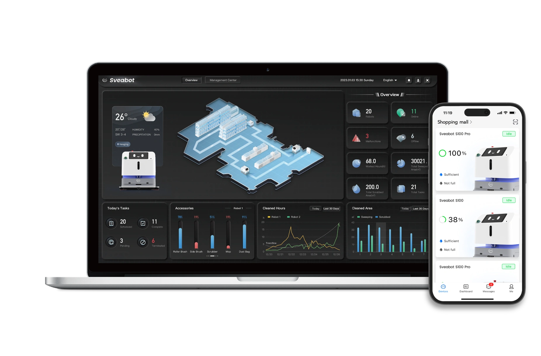 S100 Pro M with smart, user-friendly controls for efficient industrial cleaning