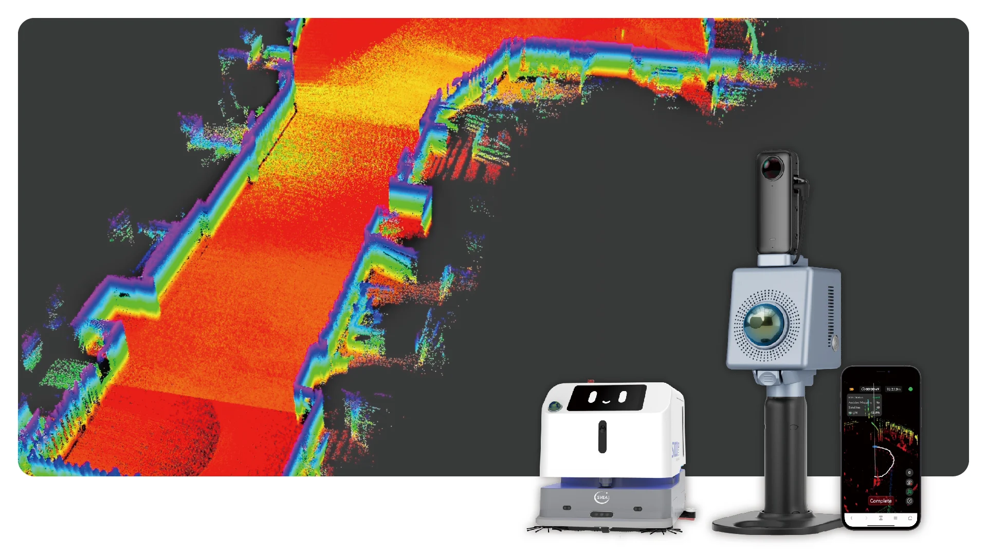 a handheld 3D scanner creating a detailed 3D map for fast facility mapping